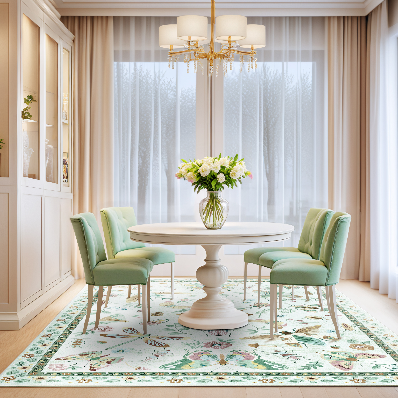 Butterfly Garden Rug - Dining Room